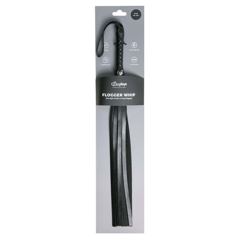 Easytoys – Fetish Collection Small Leather Flogger Whip Easytoys Black Floggers & Paddles