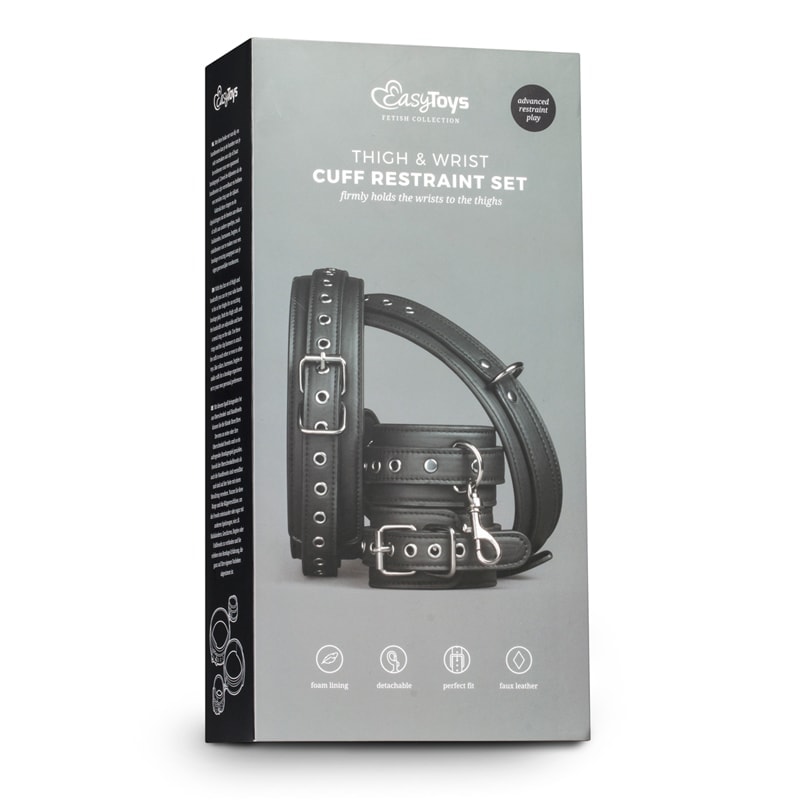 Easytoys – Fetish Collection Thigh & Wrist Cuff Set Easytoys Black Restraints