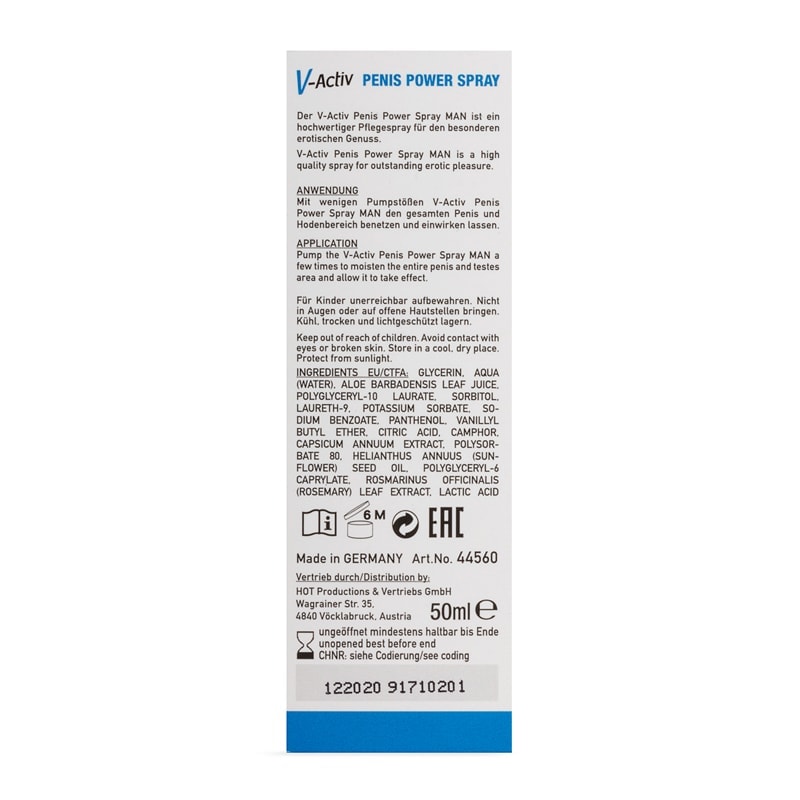 Διεγερτικό Σπρέι Hot V-Activ Penis Power for Men 50ml Hot Διεγερτικό Σπρέι Hot V-Activ Penis Power for Men 50ml Διεγερτικά