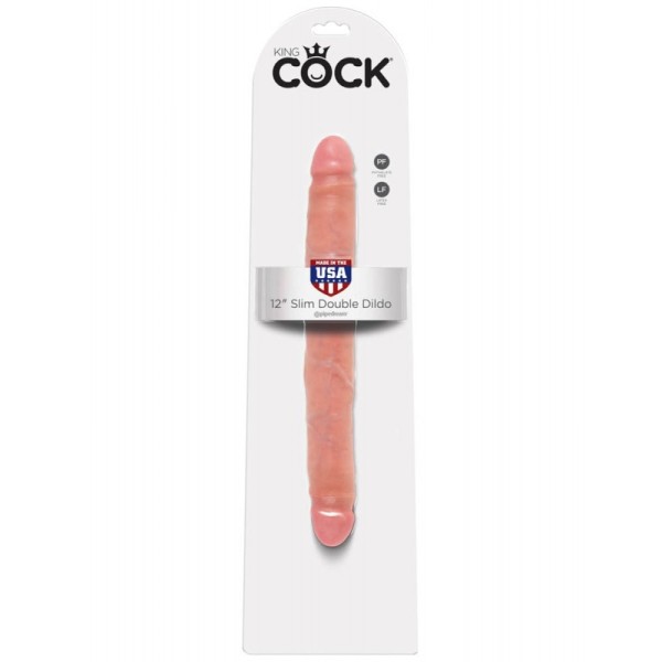 Διπλό Dildo King Cock Slim 30cm Μπεζ