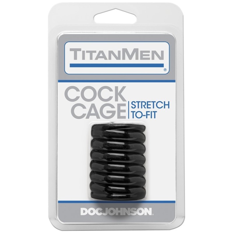 Μανίκι Πέους TitanMen Cock Cage Μαύρο Doc Johnson Μανίκι Πέους TitanMen Cock Cage Μαύρο Δαχτυλίδια Πέους