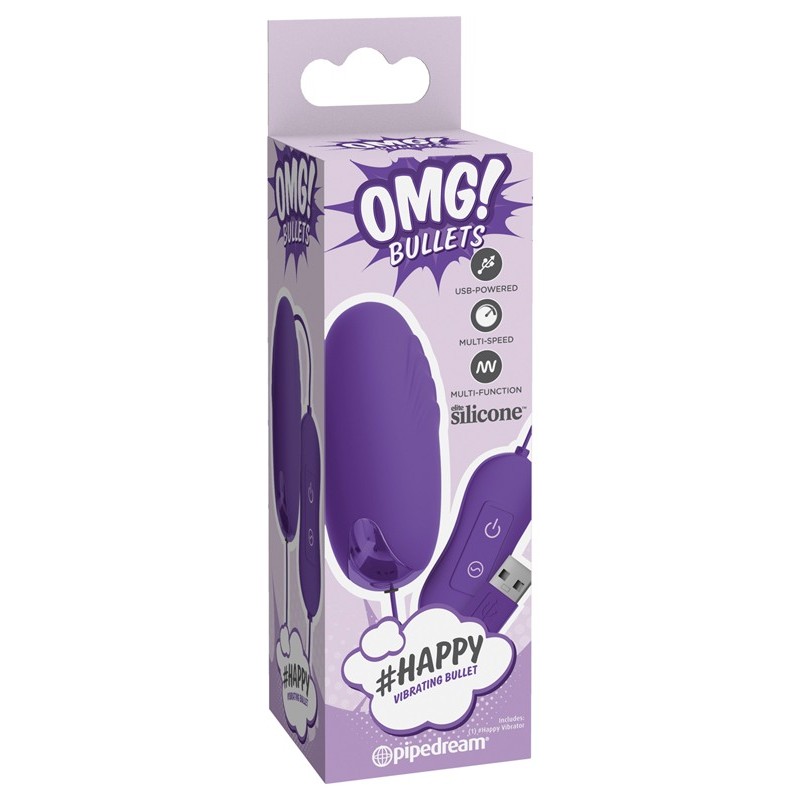 Δονούμενο Αυγό Happy Vibrating Bullet Μοβ Pipedream Δονούμενο Αυγό Happy Vibrating Bullet Μοβ Δονούμενα Αυγά