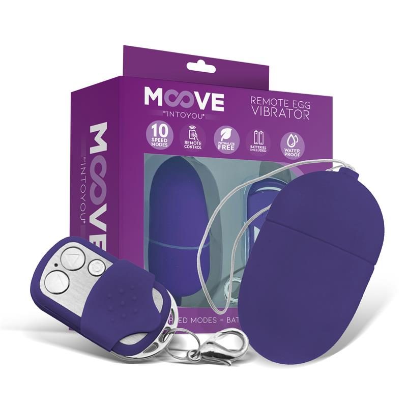 Moove Small Vibrating Egg With Remote Moove Purple Vibrating Eggs