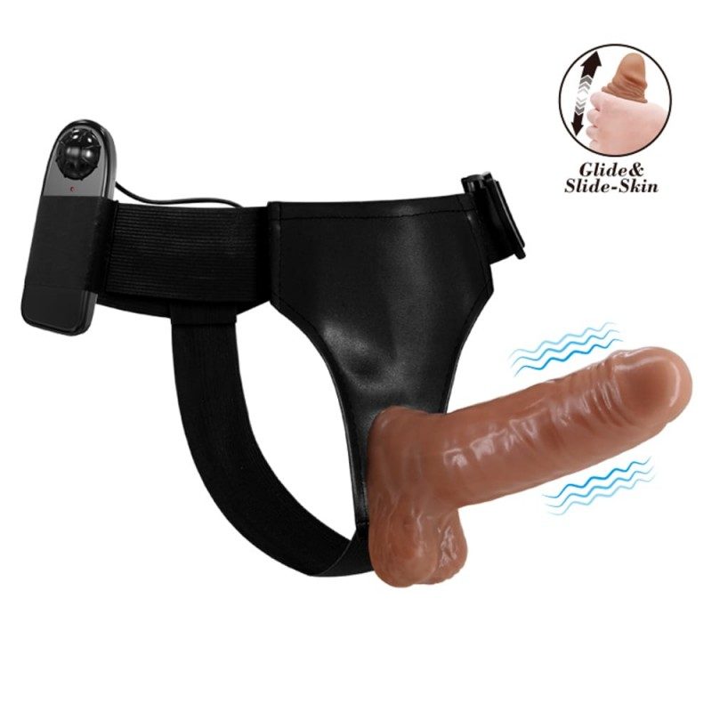 Baile Δονούμενο Strap-on Ultra Passionate 6 Baile Μπεζ Γυναικεία Strap-On