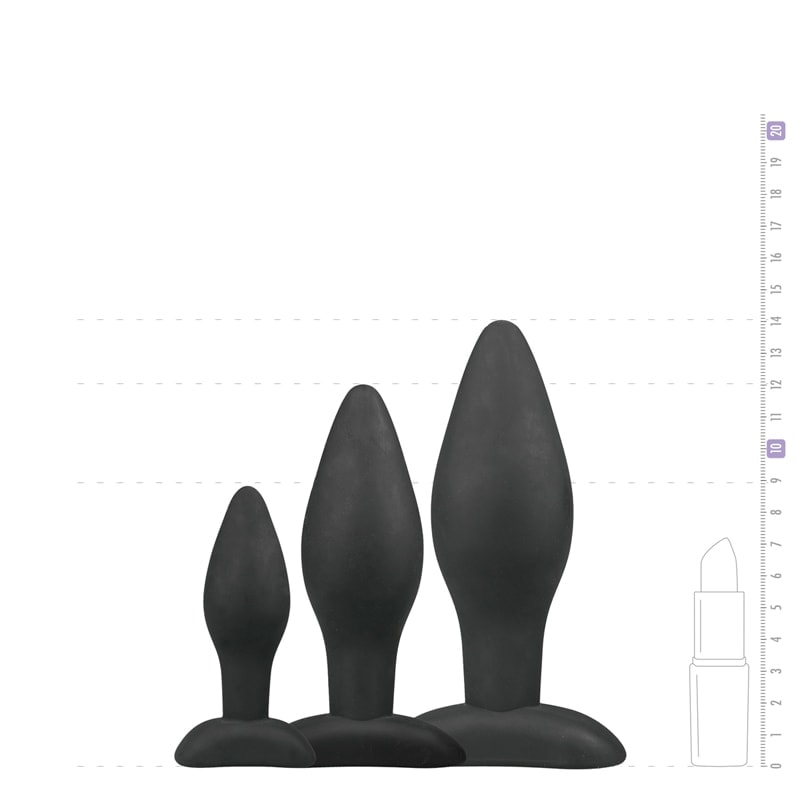 Easytoys – Anal Collection Πρωκτικές Σφήνες Σιλικόνης Σετ Easytoys Μαύρο Σφήνες χωρίς δόνηση