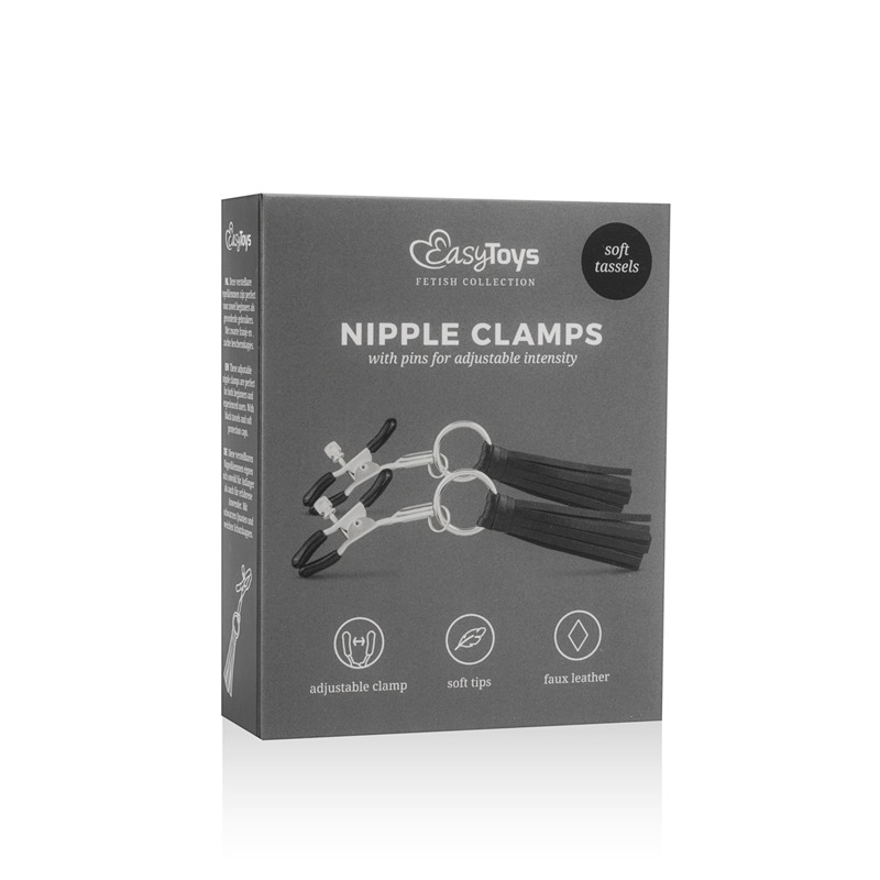 Easytoys – Fetish Collection Σφιγκτήρες Θηλών Clamps With Tassels Easytoys Μαύροι Σφιγκτήρες