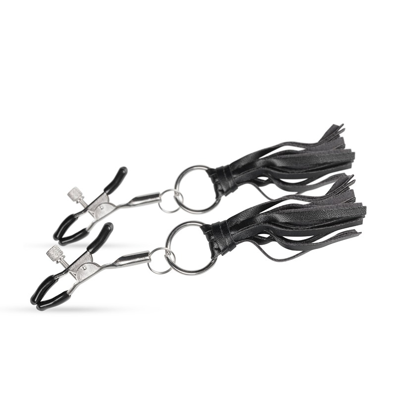 Easytoys – Fetish Collection Σφιγκτήρες Θηλών Clamps With Tassels Easytoys Μαύροι Σφιγκτήρες