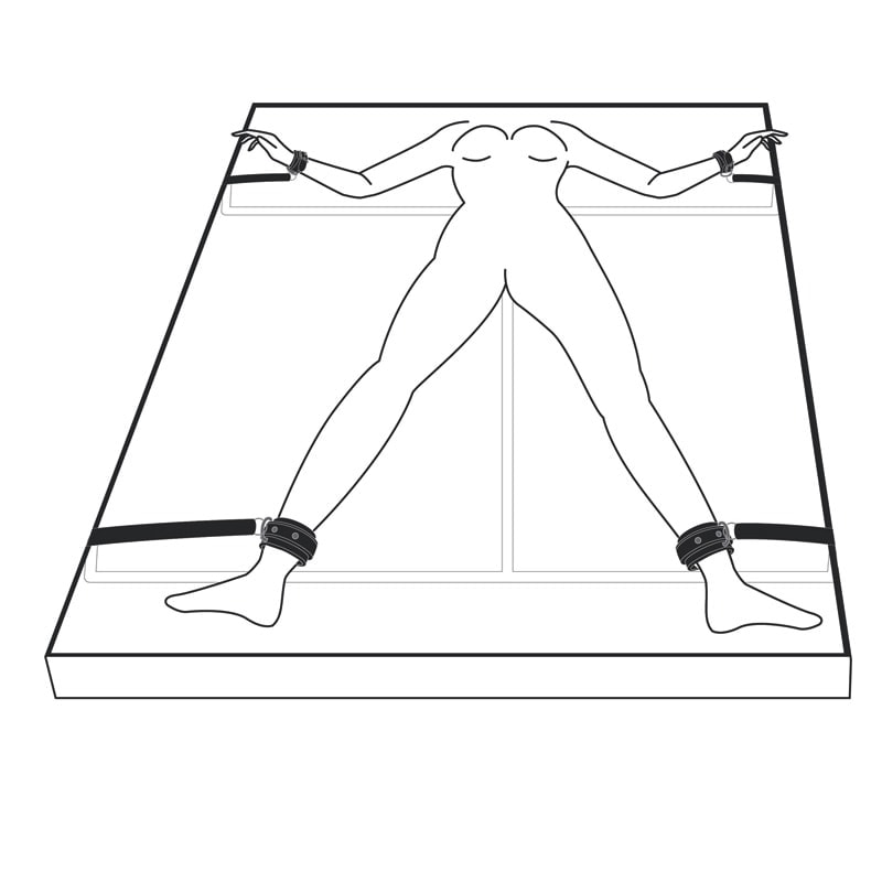 Easytoys – Fetish Collection Σετ Δεσίματος Κρεβατιού Under Mattress Easytoys Μαύρο Δεσίματα
