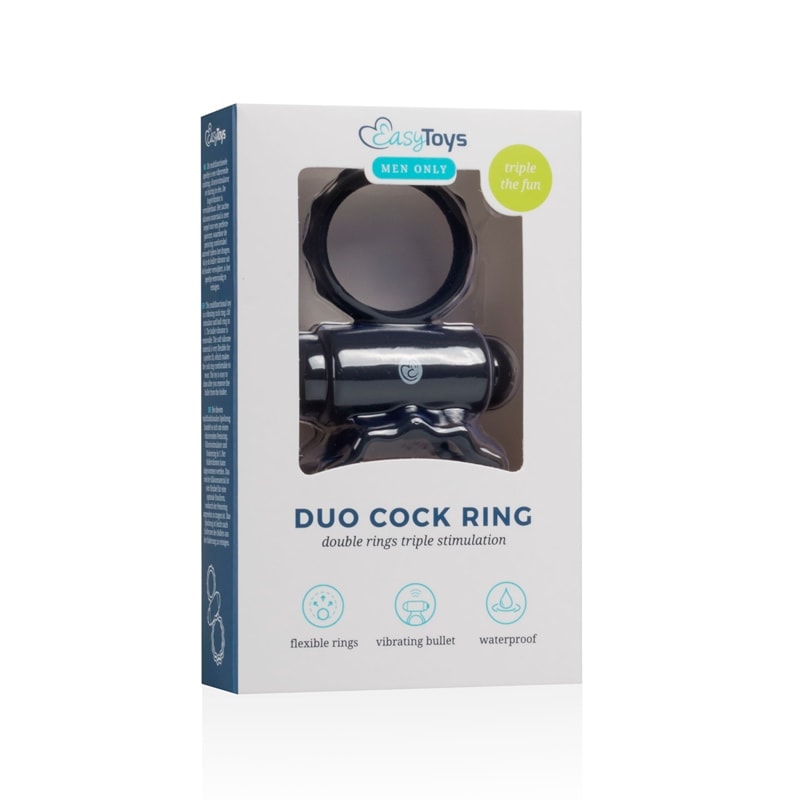Duo Cock Ring Easytoys Black Easytoys – Men Only Duo Cock Ring Easytoys Black Cock Rings