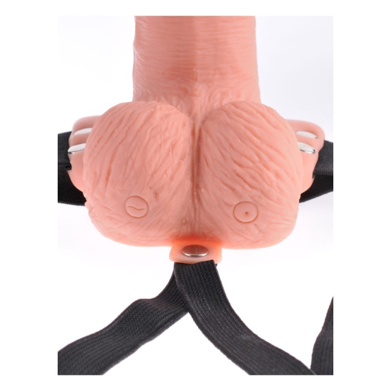 Fetish Fantasy Series Επαναφορτιζόμενο Κούφιο Strap-On με Τηλεχειριστήριο Fetish Fantasy Μπεζ Γυναικεία Strap-On