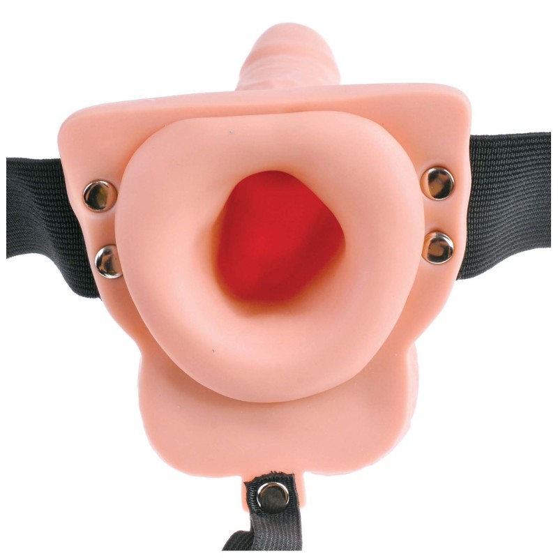 Fetish Fantasy Series Επαναφορτιζόμενο Κούφιο Strap-On με Τηλεχειριστήριο Fetish Fantasy Μπεζ Γυναικεία Strap-On