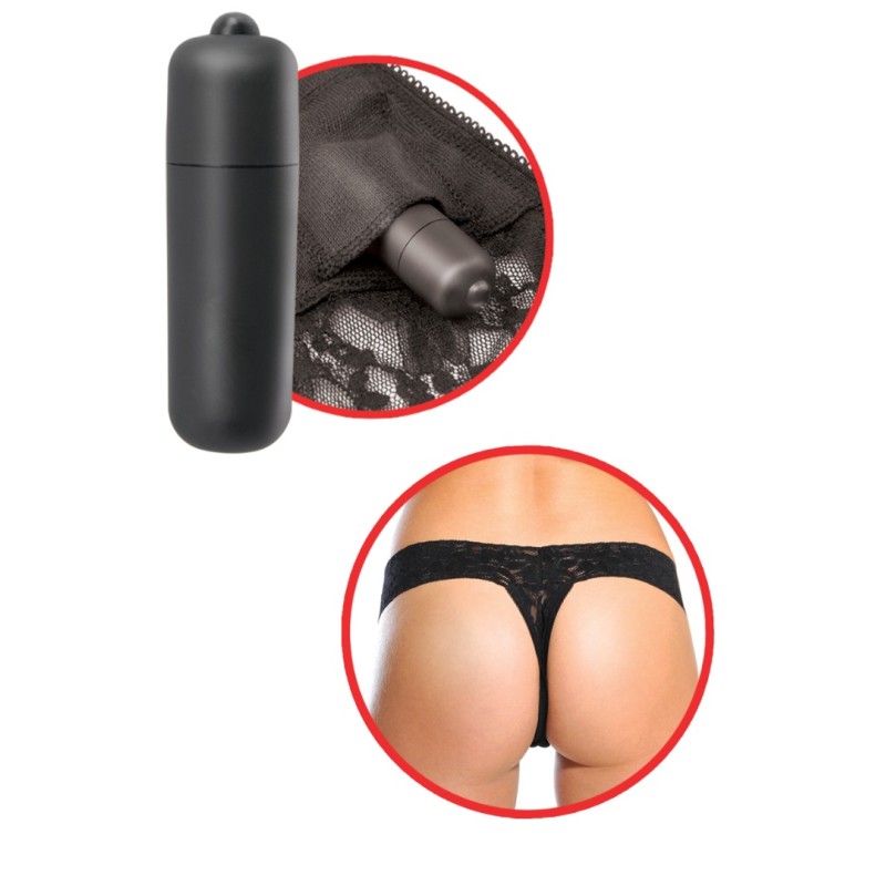 Fetish Fantasy Series Vibrating Panties Pipedream Hanky Spank Me Black Strings
