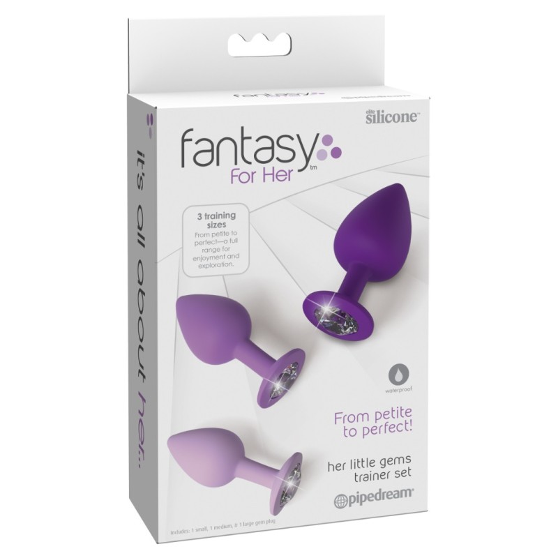 Fantasy For Her Butt Plug Set Her Little Gems Trainer Set Purple Non-Vibrating butt plugs