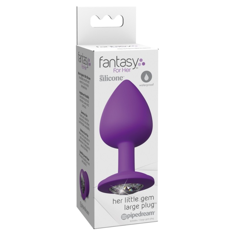 Fantasy For Her Butt Plug With Jewel Her Little Gem Large Purple Non-Vibrating butt plugs