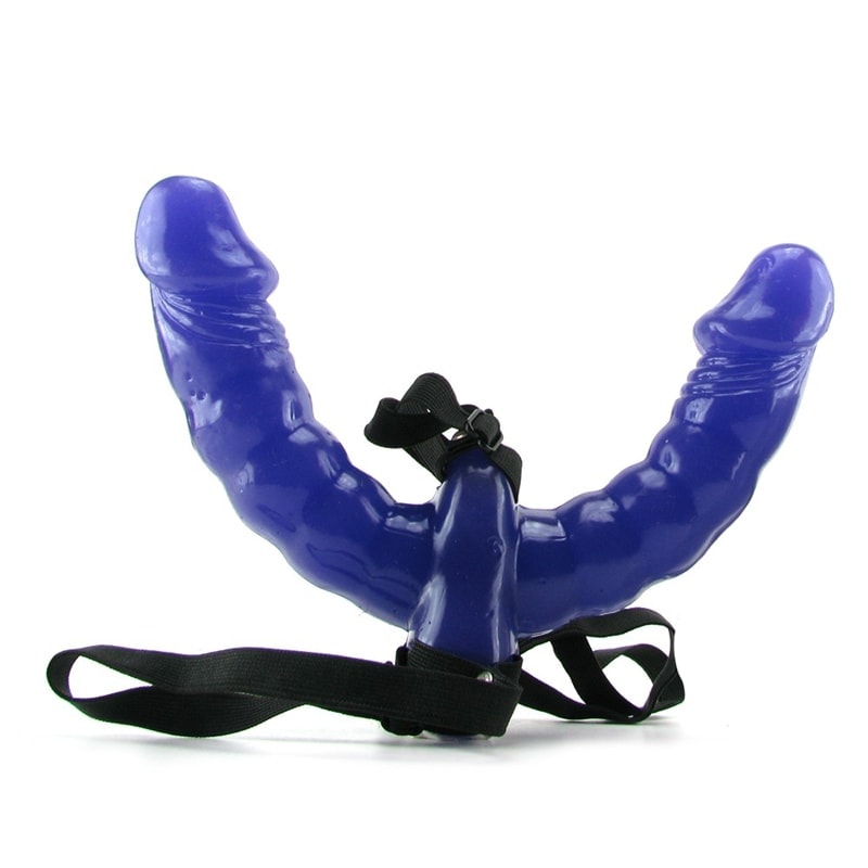 Fetish Fantasy Series Double Strap-On Dildo Fetish Fantasy Series 15cm Purple Double