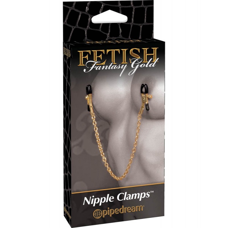 Σφιγκτήρες Θηλών με Αλυσίδα Gold Fetish Fantasy Series Χρυσαφί Fetish Fantasy Series Σφιγκτήρες Θηλών με Αλυσίδα Gold Fetish Fantasy Series Χρυσαφί Σφιγκτήρες