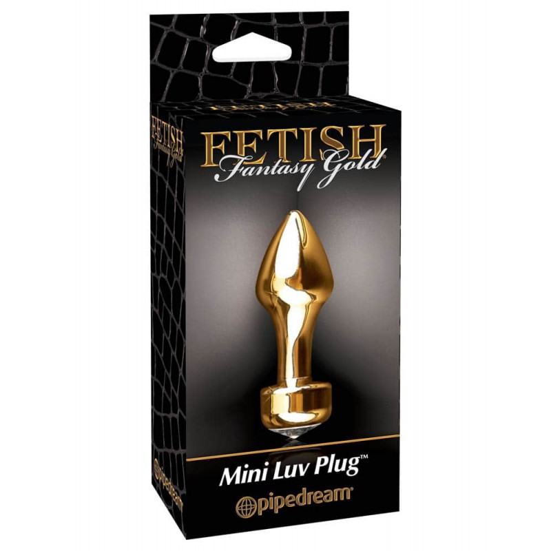Fetish Fantasy Series Πρωκτική Σφήνα Με Κόσμημα Gold Mini Luv Plug Χρυσαφί Σφήνες για αρχάριους