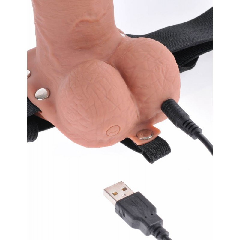 Rechargeable Hollow Strap-On Fetish Fantasy Tan Fetish Fantasy Series Rechargeable Hollow Strap-On Fetish Fantasy Tan Womens Strap-On