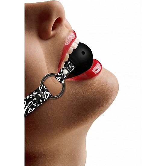 Φίμωτρο Ouch Breathable Love Street Art Fashion Μαύρο