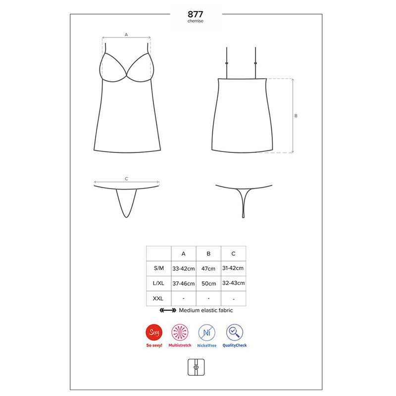 Obsessive Chemise Set 877 Obsessive Black Dresses