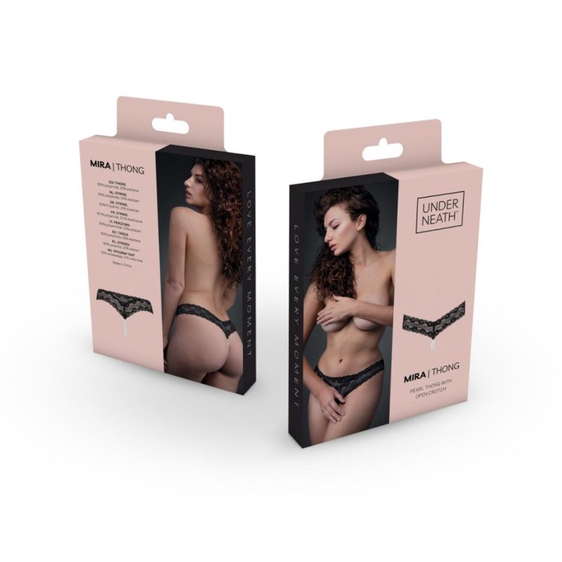 Underneath G-string με Πέρλες Mira Underneath Μαύρο Strings