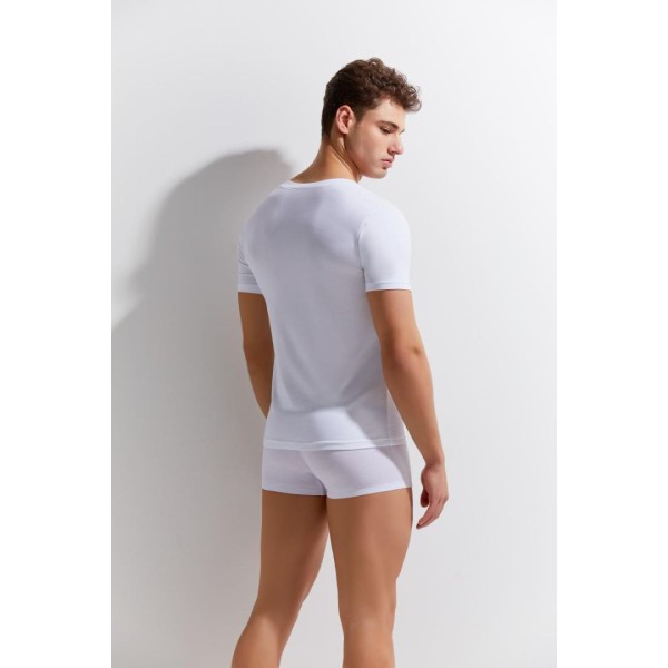 Ανδρικό Μπλουζάκι με Βαθύ V-Neck Gauvine Λευκό Ανδρικό Μπλουζάκι με Βαθύ V-Neck Gauvine Λευκό