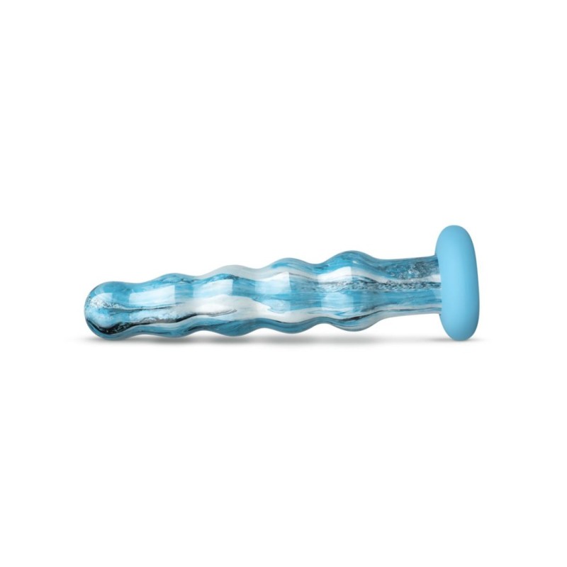 Gildo Γυάλινο Dildo Gildo Ocean Flow 17cm Μπλε Γυάλινα