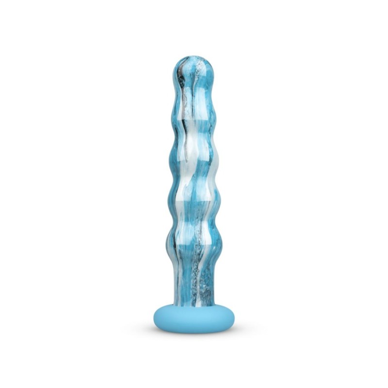Gildo Γυάλινο Dildo Gildo Ocean Flow 17cm Μπλε Γυάλινα