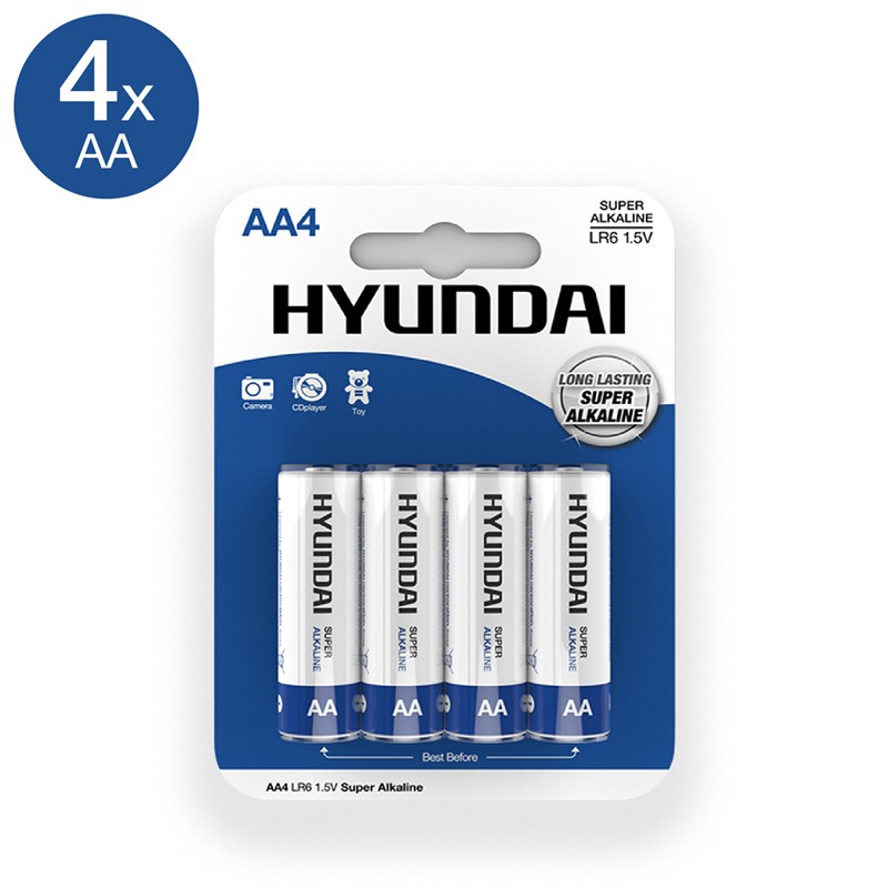 Hyundai Batteries Hyundai Super Alkaline AA 4pcs Batteries