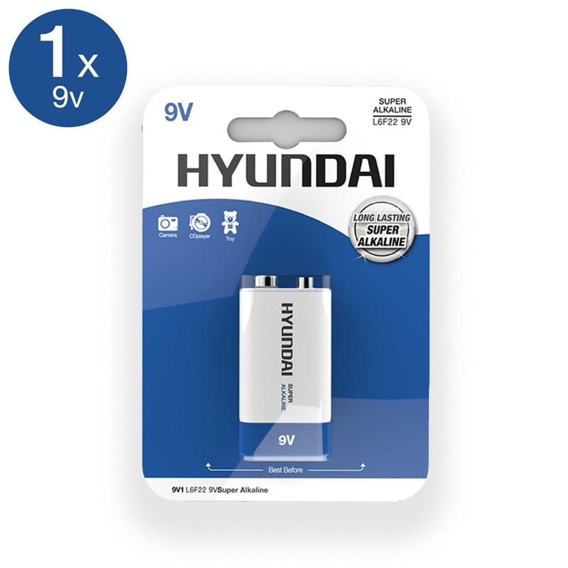 Hyundai Μπαταρία Hyundai Super Alkaline 9V 1τμχ Μπαταρίες