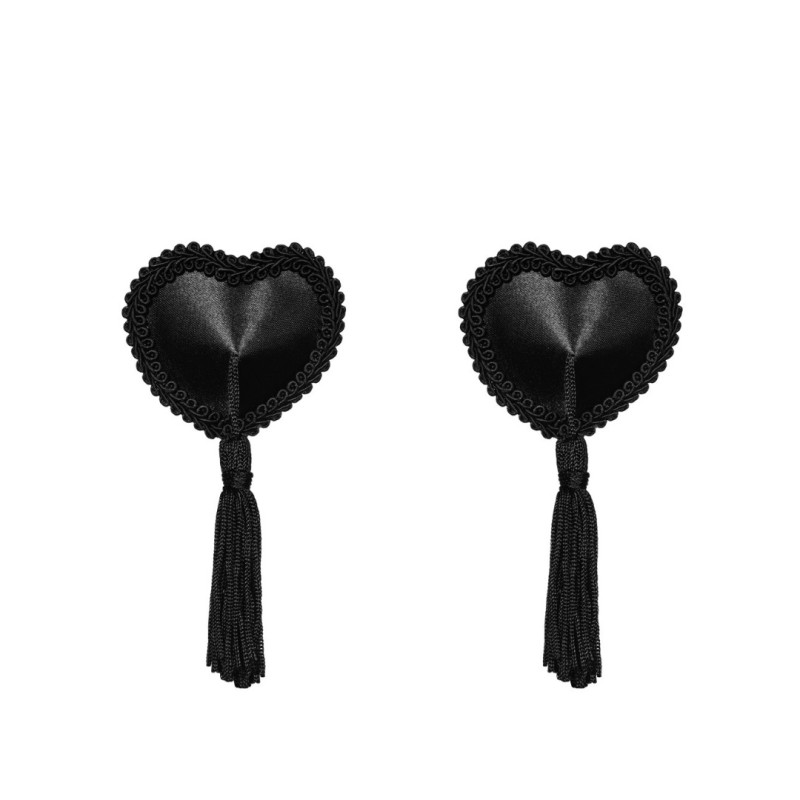 Obsessive Καλύμματα Θηλών Καρδιές Obsessive Tassel Μαύρα Διακοσμητικά Θηλών