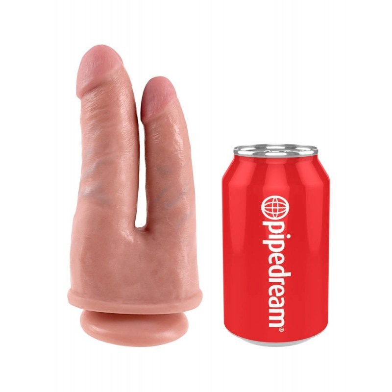 King Cock Διπλό Dildo King Cock Double Penetrator 21cm Μπεζ Διπλά