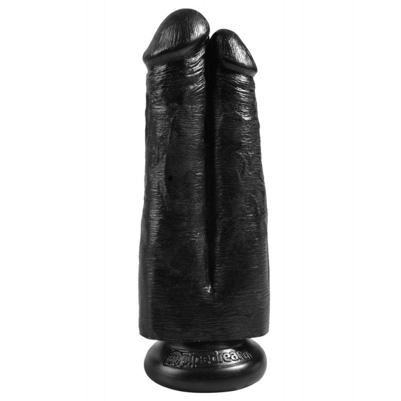 King Cock Double Dildo King Cock Two Cocks One Hole 18cm Black Double