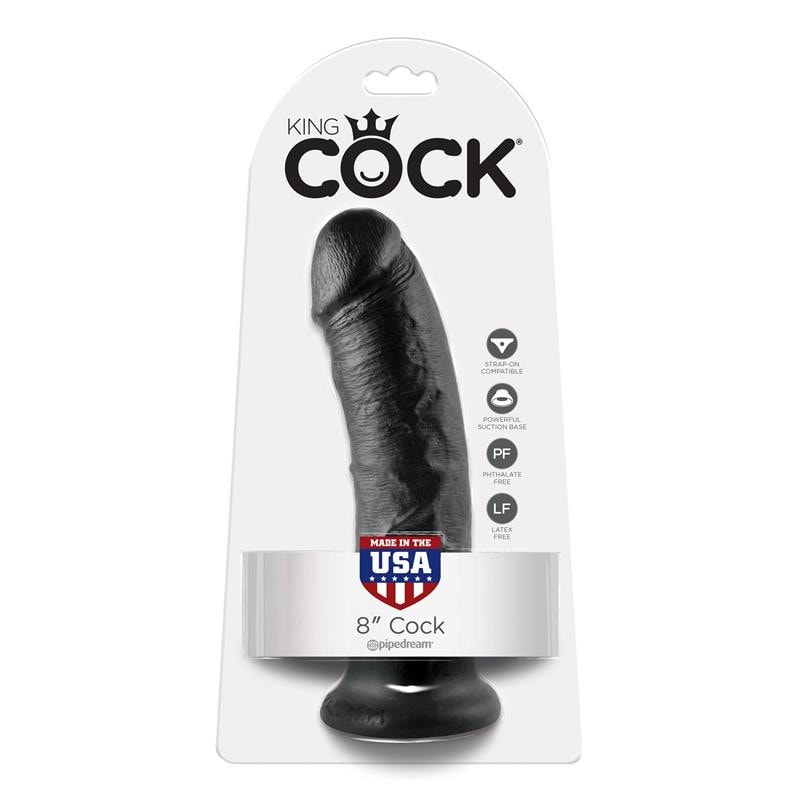 Realistic Dildo King Cock 20cm Black King Cock Realistic Dildo King Cock 20cm Black Realistic