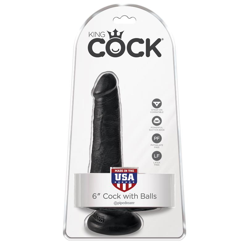 King Cock Ρεαλιστικό Dildo King Cock Ballsy 15cm Μαύρο Ρεαλιστικά