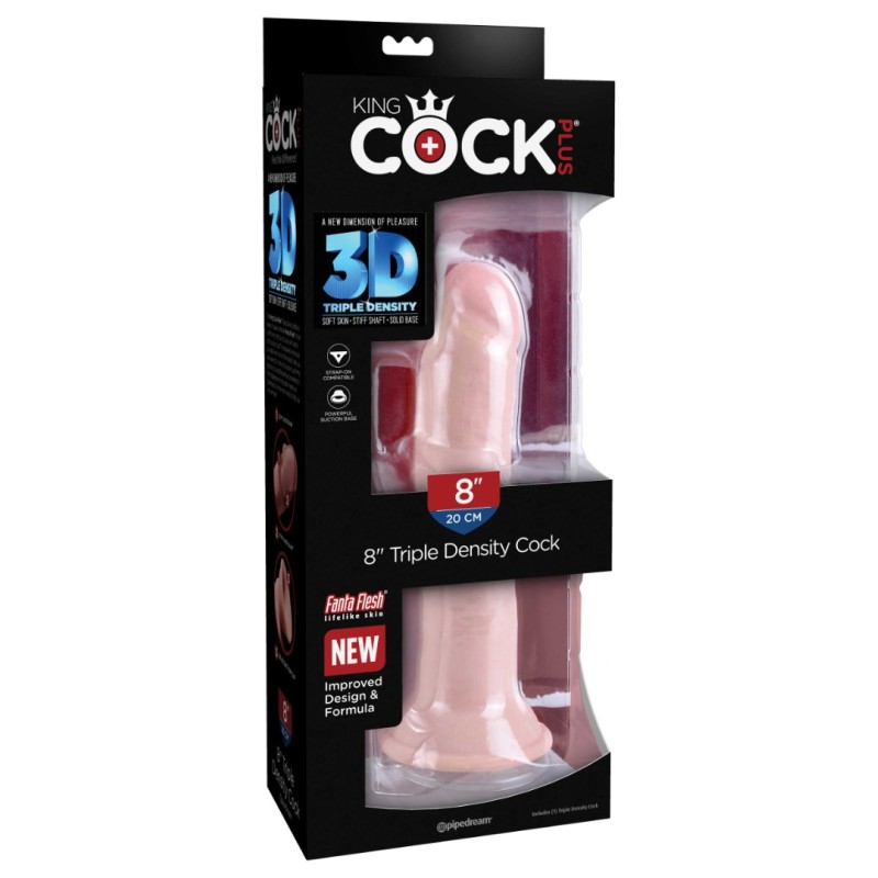 King Cock Realistic Dildo King Cock Plus Triple Density Cock 20.3cm Nude Realistic