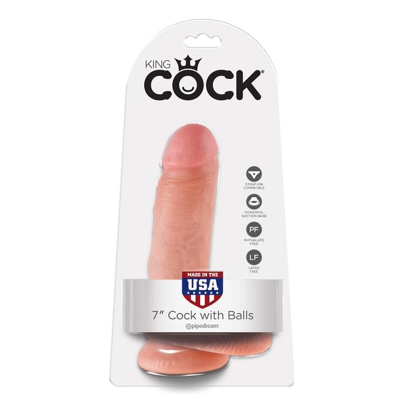 King Cock Realistic Dildo King Cock With Balls 18cm Nude Realistic
