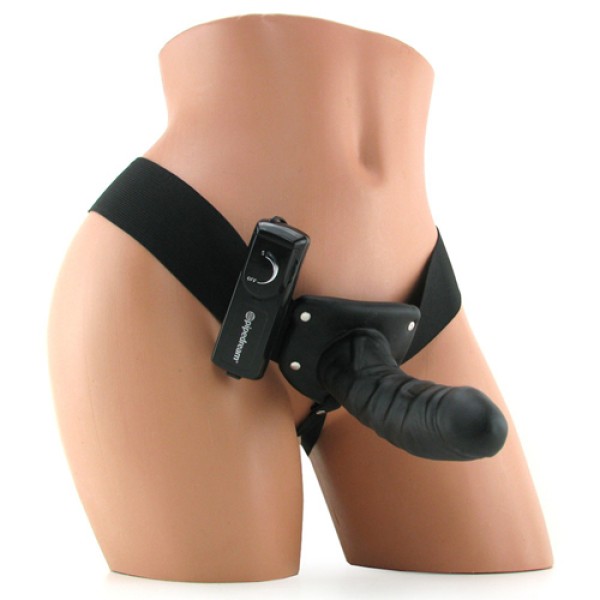 Κούφιο Strap-On με Δόνηση Fetish Fantasy Μαύρο Κούφιο Strap-On με Δόνηση Fetish Fantasy Μαύρο
