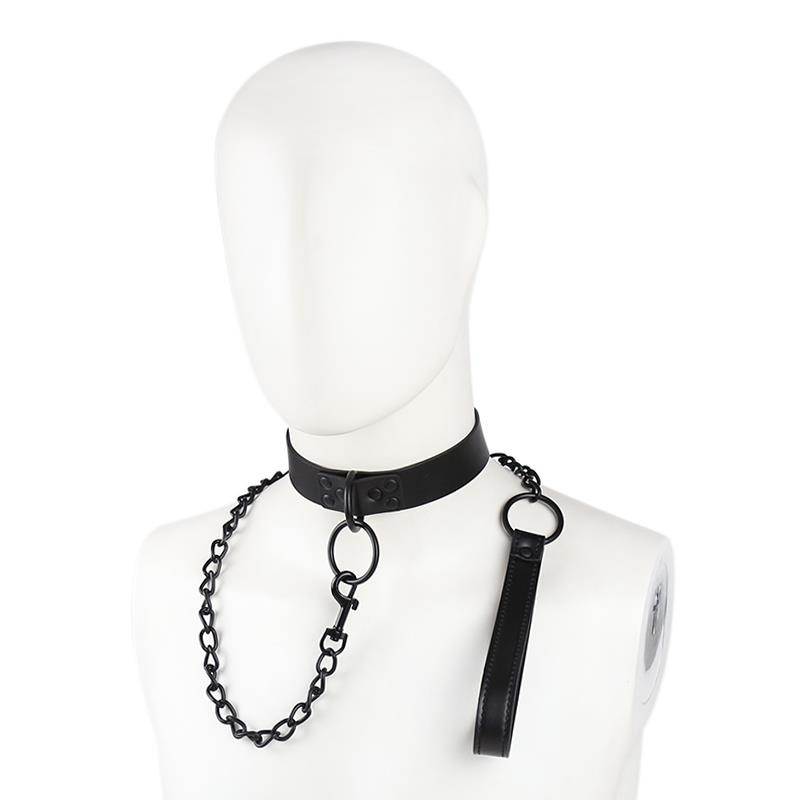 Fetish Addict Κολάρο με Λουρί Fetish Addict Black Κολάρα