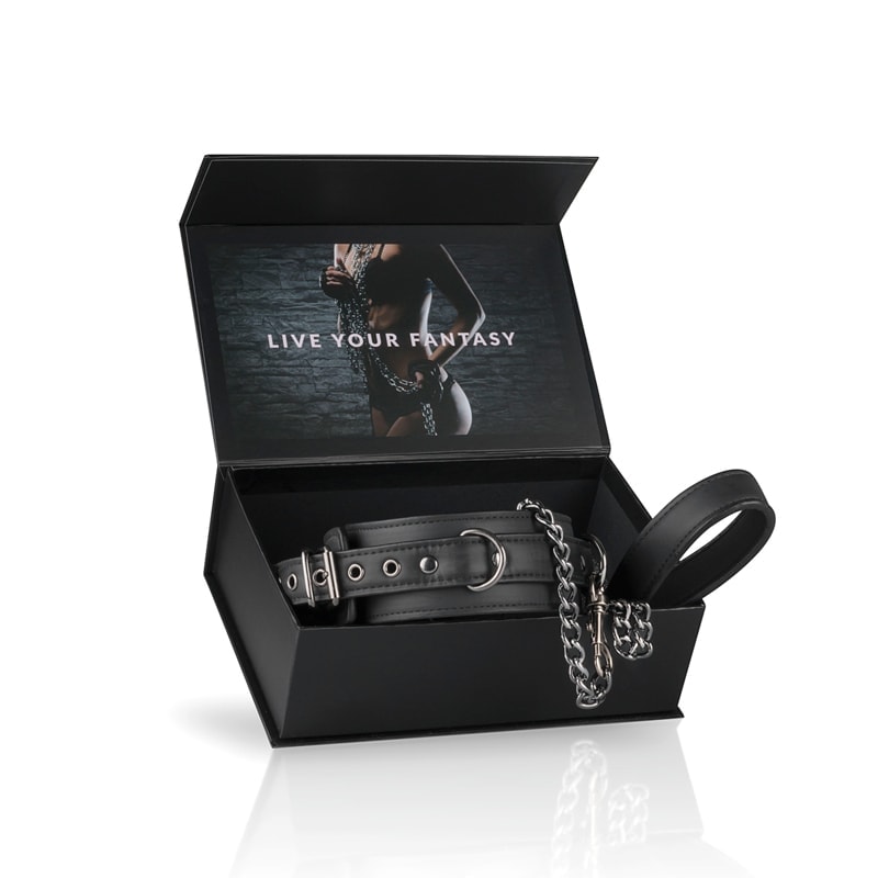 Easytoys – Fetish Collection Fetish Collar With Leash Easytoys Black Collars