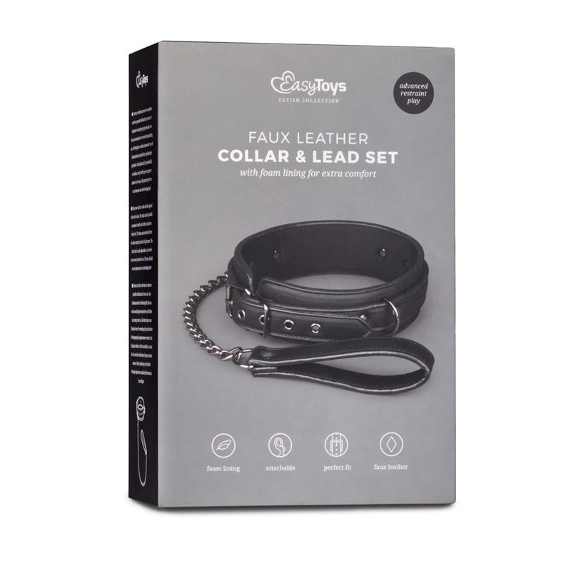 Easytoys – Fetish Collection Fetish Collar With Leash Easytoys Black Collars