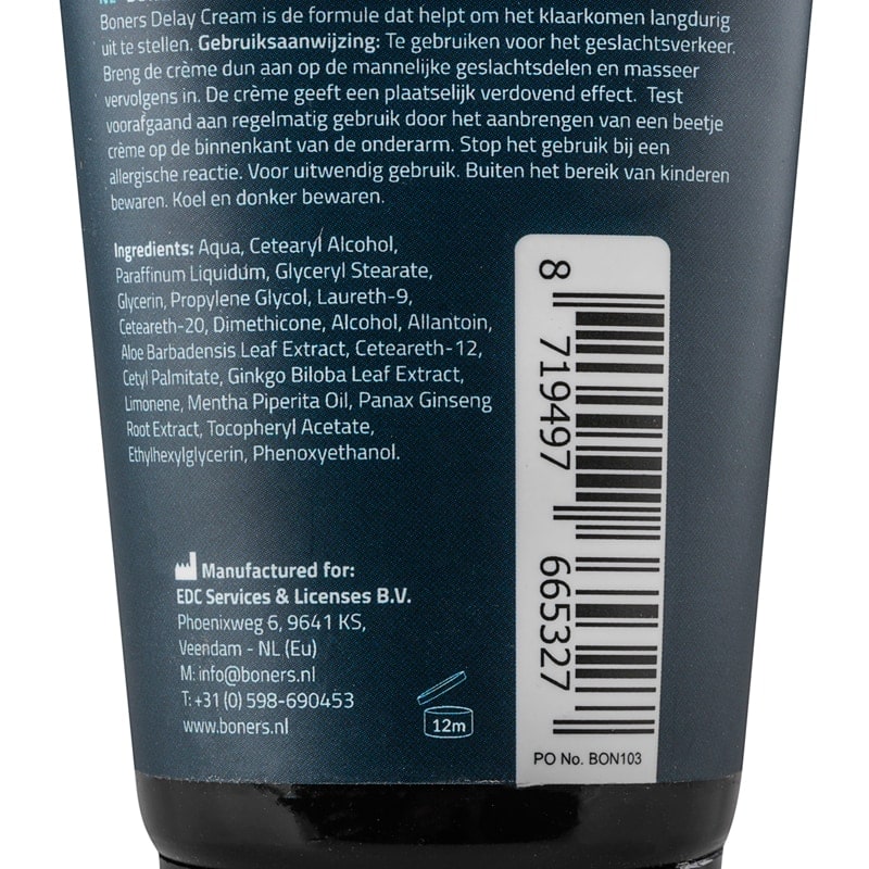 Boners Delay Cream Boners 100ml Delay