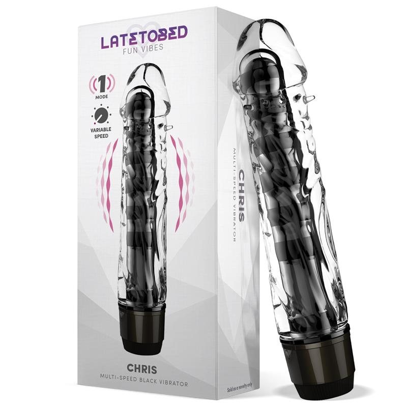 Latetobed Realistic Vibrator Latetobed Chris Multi-Speed Vibe 16.5cm Black Realistic