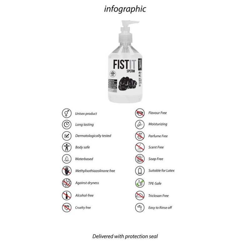 FISTIT Λιπαντικό Νερού Σε Μορφή Σπέρματος Fist-It Sperm Pump 500ml Πρωκτικά