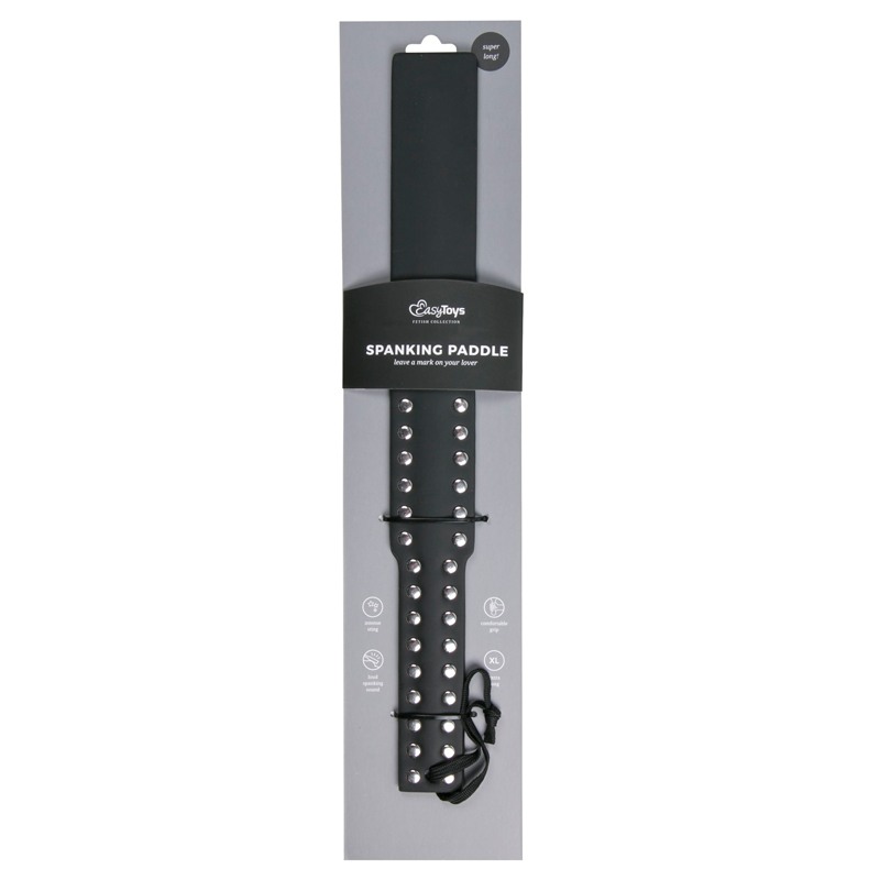 Easytoys – Fetish Collection Μακρύ Δερμάτινο Paddle Easytoys Studded Μαύρο Μαστίγια & Paddles