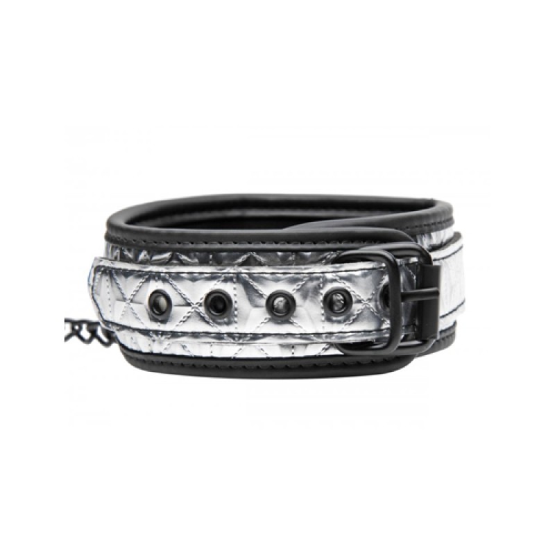 Chained Collar And Leash Master Series Platinum Bound Master Series Chained Collar And Leash Master Series Platinum Bound Collars