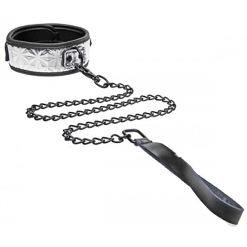 Chained Collar And Leash Master Series Platinum Bound Master Series Chained Collar And Leash Master Series Platinum Bound Collars