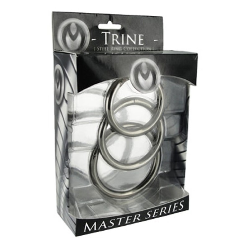 Master Series Δαχτυλίδια Πέους Σετ Trine Steel Ring Collection Ασημί Δαχτυλίδια Πέους