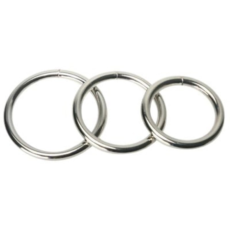 Master Series Δαχτυλίδια Πέους Σετ Trine Steel Ring Collection Ασημί Δαχτυλίδια Πέους