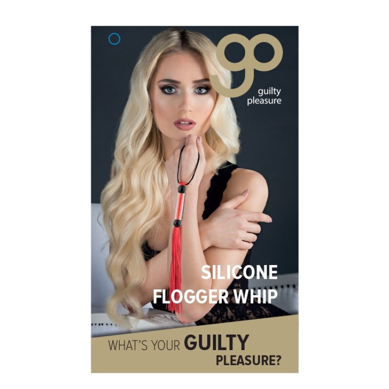 Guilty Pleasure Silicone Whip Guilty Pleasure Red Floggers & Paddles